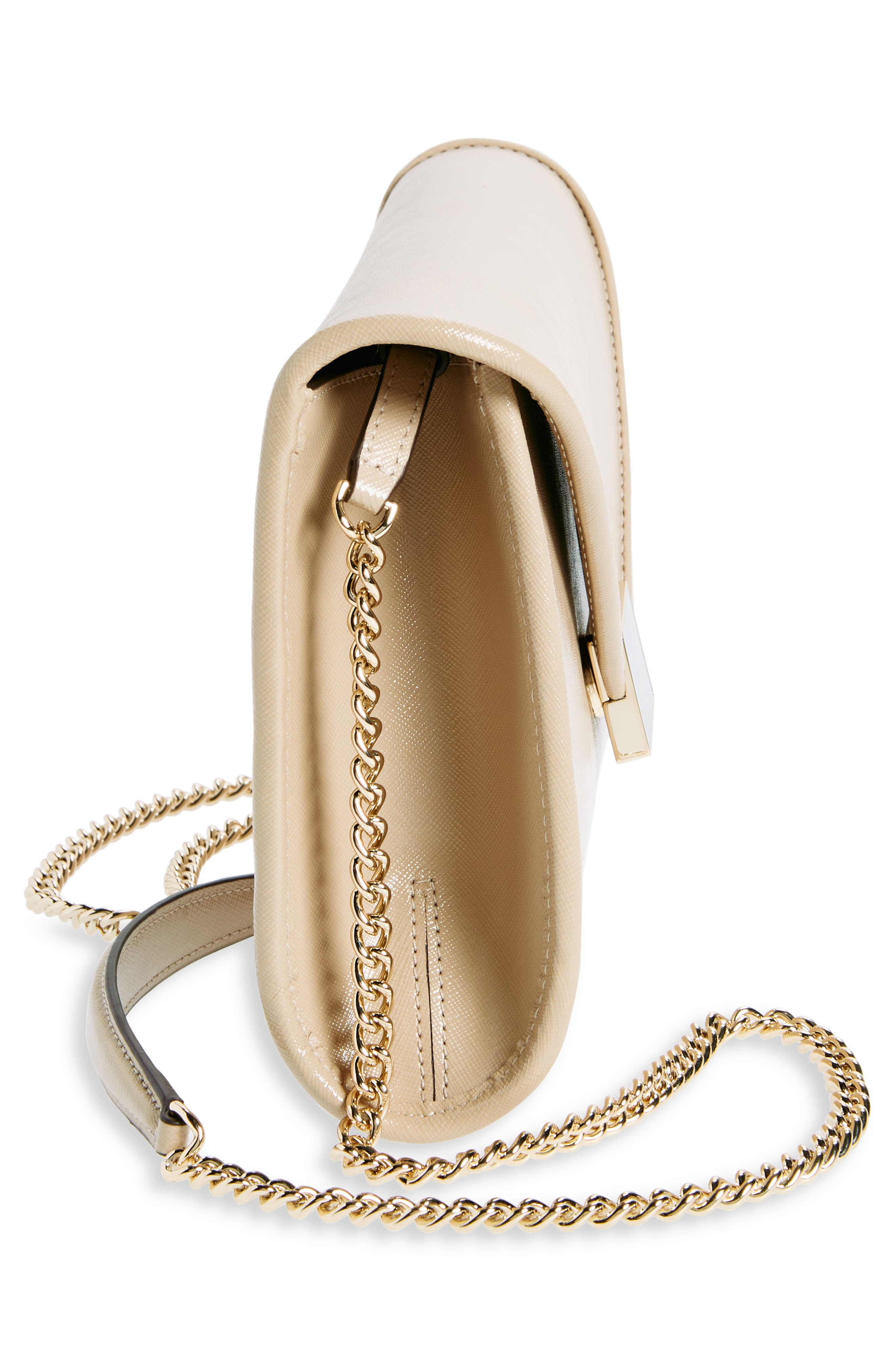 anna medium envelope leather convertible clutch, Alternate, color, WARM BEIGE