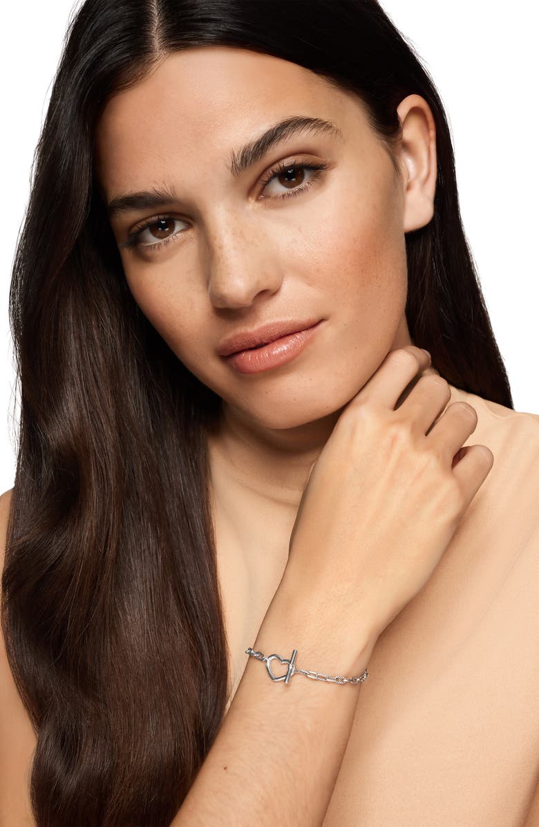 David Yurman DY Madison Sterling Silver Heart Toggle Chain Bracelet, 3mm, Alternate, color, Silver