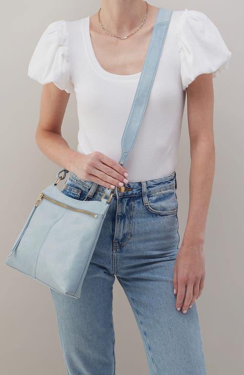 Hobo Cambel Leather Crossbody Bag In Sky
