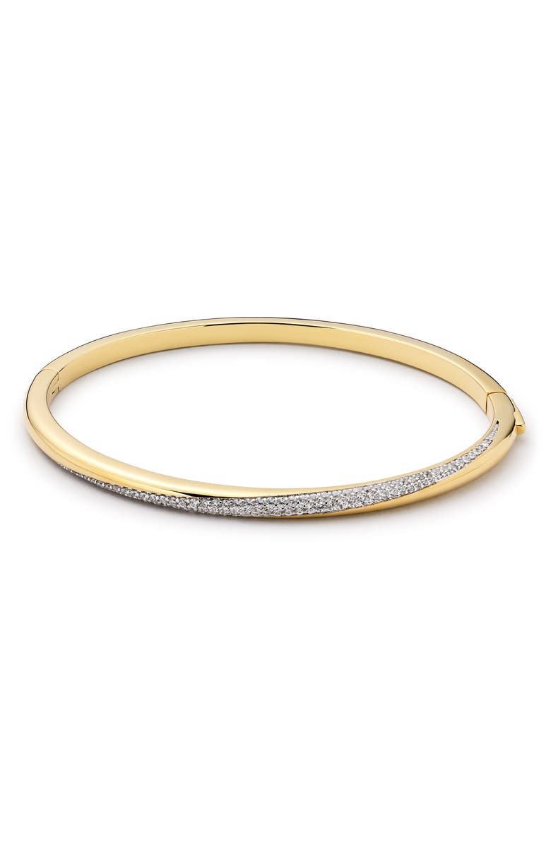Ana Luisa Kira Pavé Bangle, Main, color, Gold / Clear