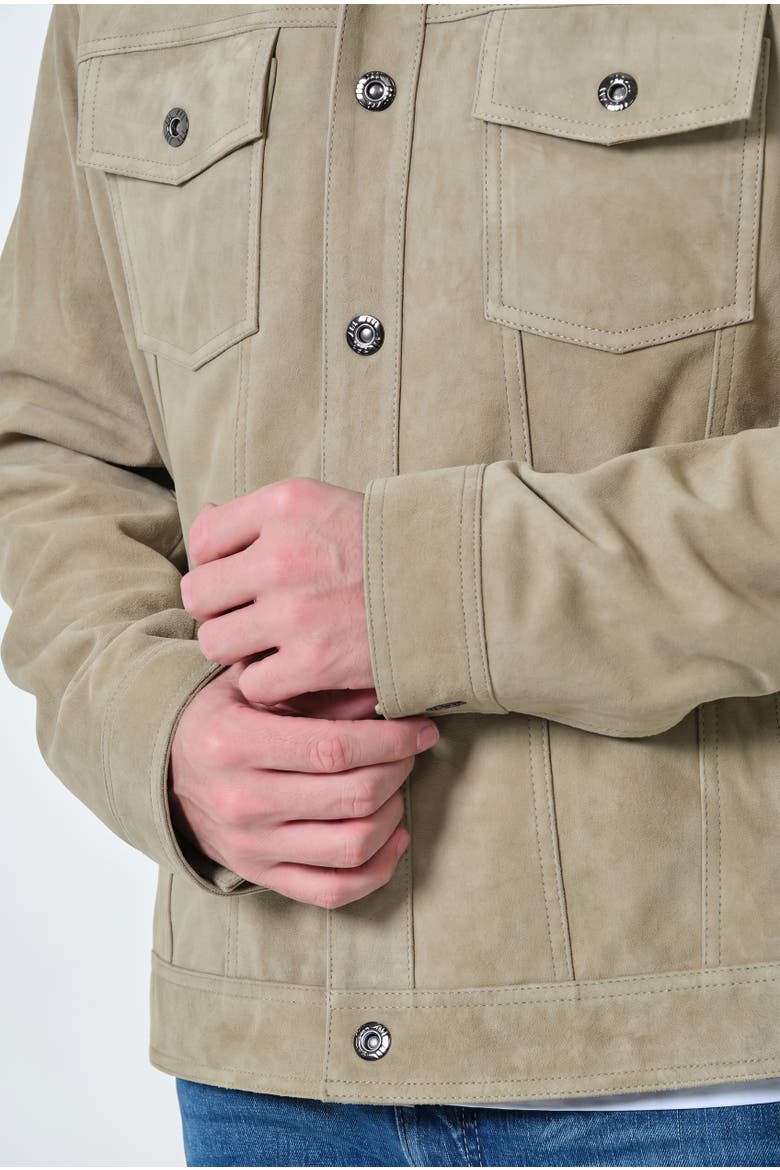 Enzo Suede Shirt Jacket, Alternate, color, Sage Green
