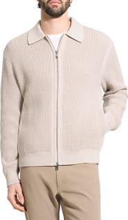 Theory Gary Waffle Knit Zip Cardigan