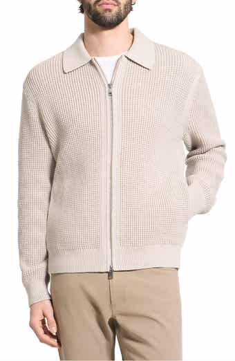 Theory Gary Waffle Knit Zip Cardigan