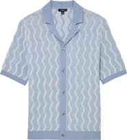 Reiss Johnny Wave Knit Cotton Camp Shirt