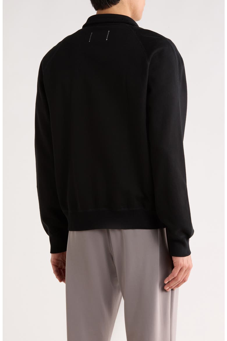 Standard Midweight Terry Half Zip Pullover, Alternate, color, BLACK