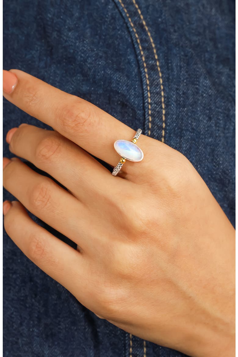 Sterling Silver Oval Ring, Alternate, color, WHITE