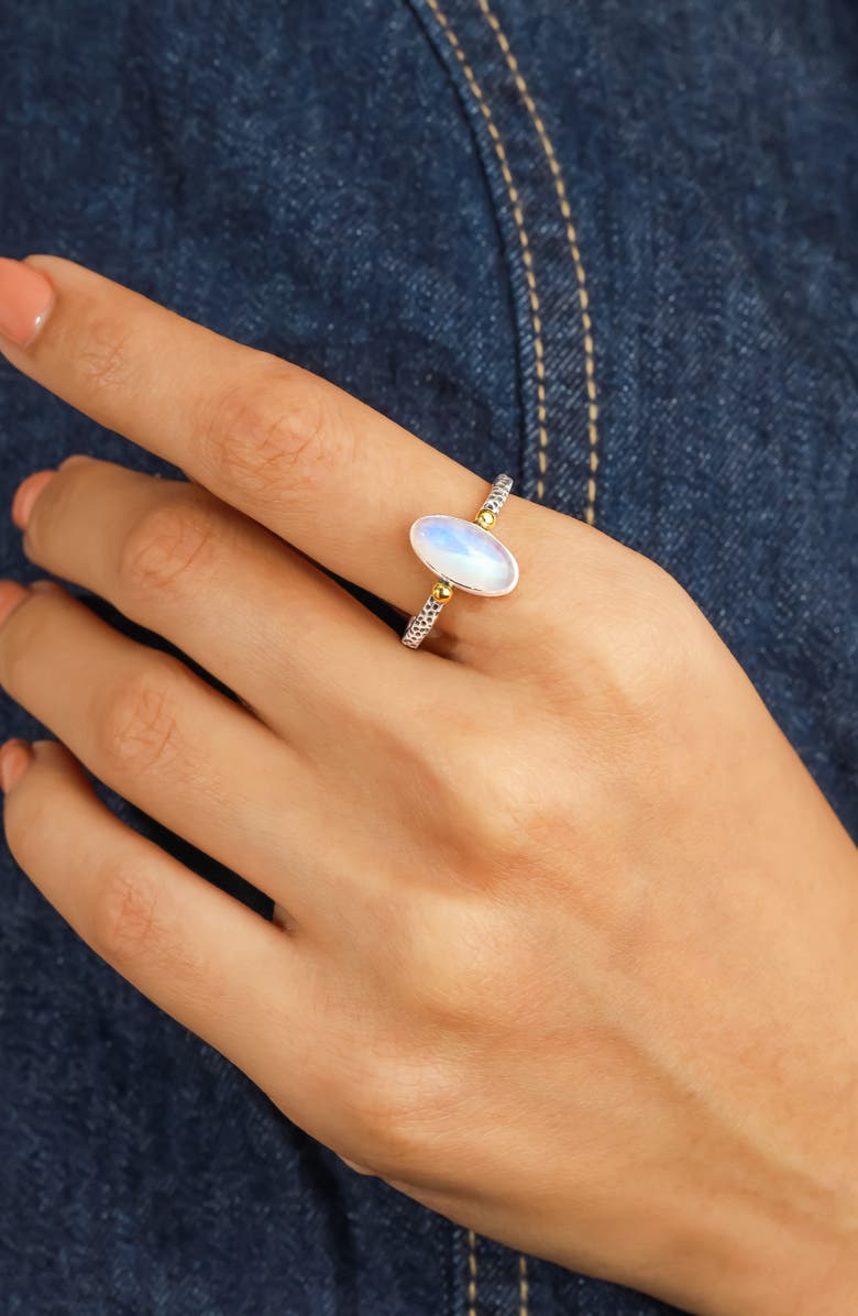 YS GEMS Sterling Silver Oval Ring, Alternate, color, White