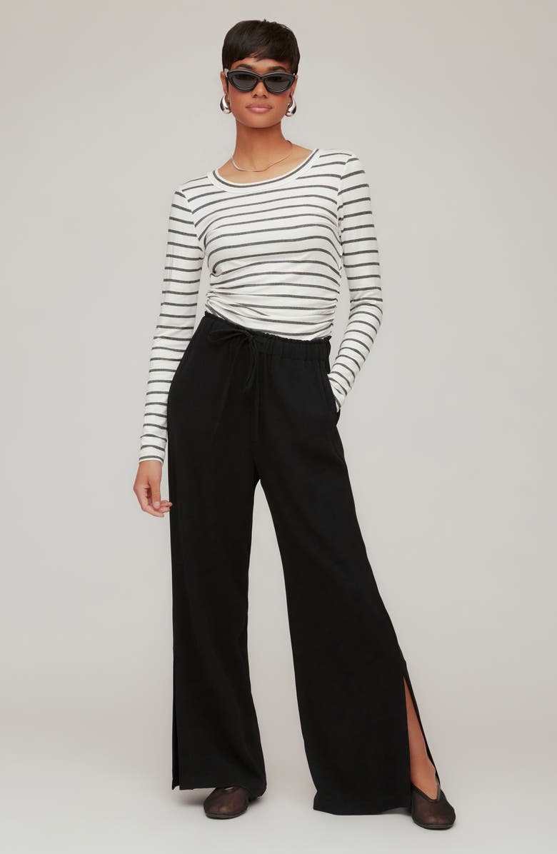 FIFTEEN TWENTY Helen Jersey Drawstring Wide Leg Pants, Alternate, color, Black