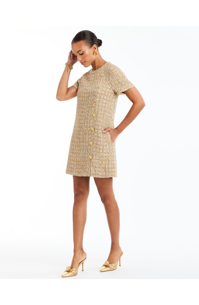 Mestiza New York Isolde Mini Dress, Alternate, color, Gold Multi