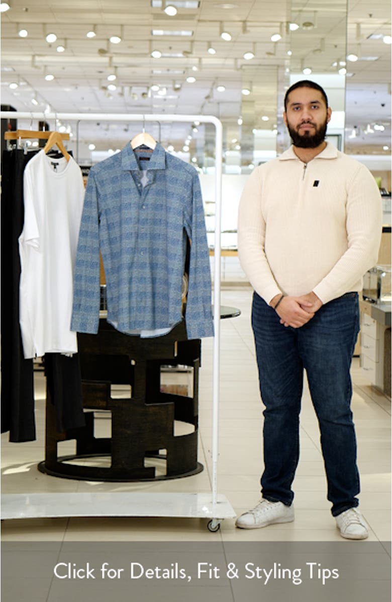 Downing Glen Plaid Knit Nylon Blend Dress Shirt, sales video thumbnail