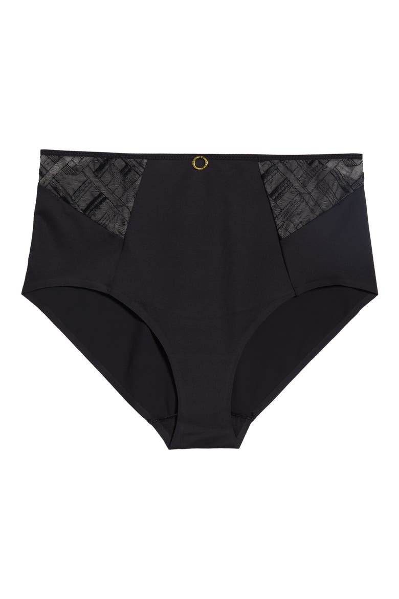 Graphic Allure High Waist Support Briefs, Alternate, color, BLACK-11