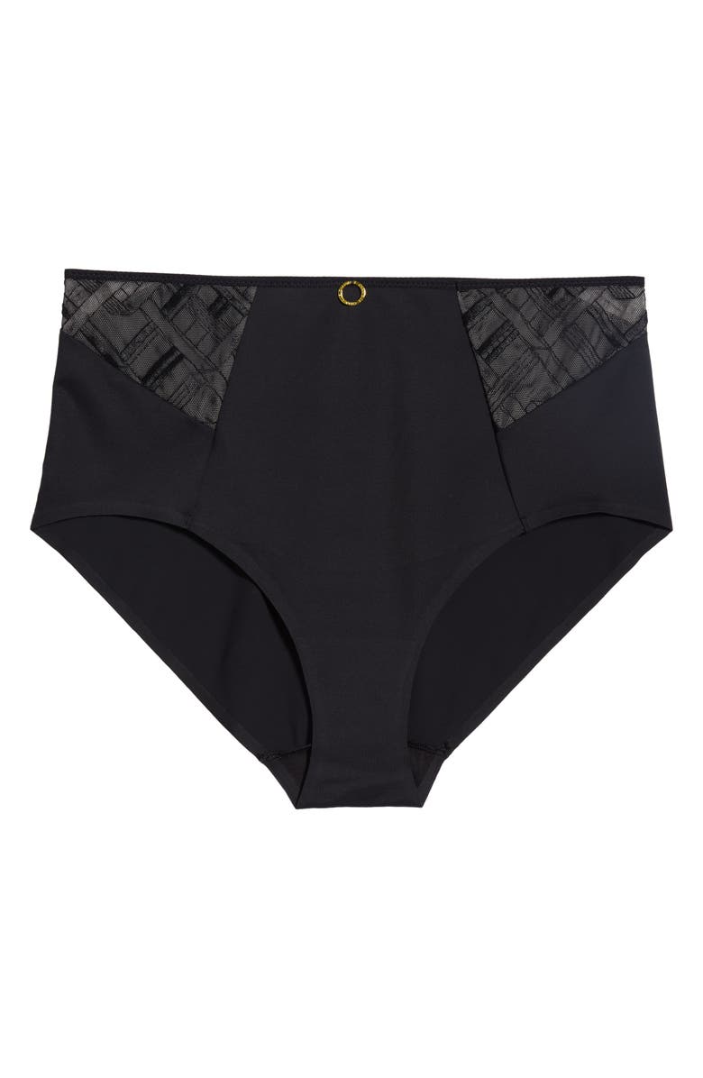 Chantelle Lingerie Graphic Allure High Waist Support Briefs, Alternate, color, Black-11