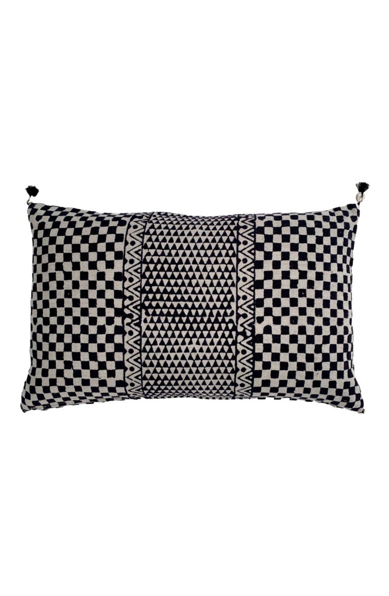 Alamwar Samburu Charcoal Petit Lumbar Pillow Cover, Main, color, Charcoal