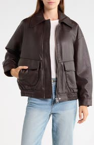 Joie Oversized Faux Leather Jacket