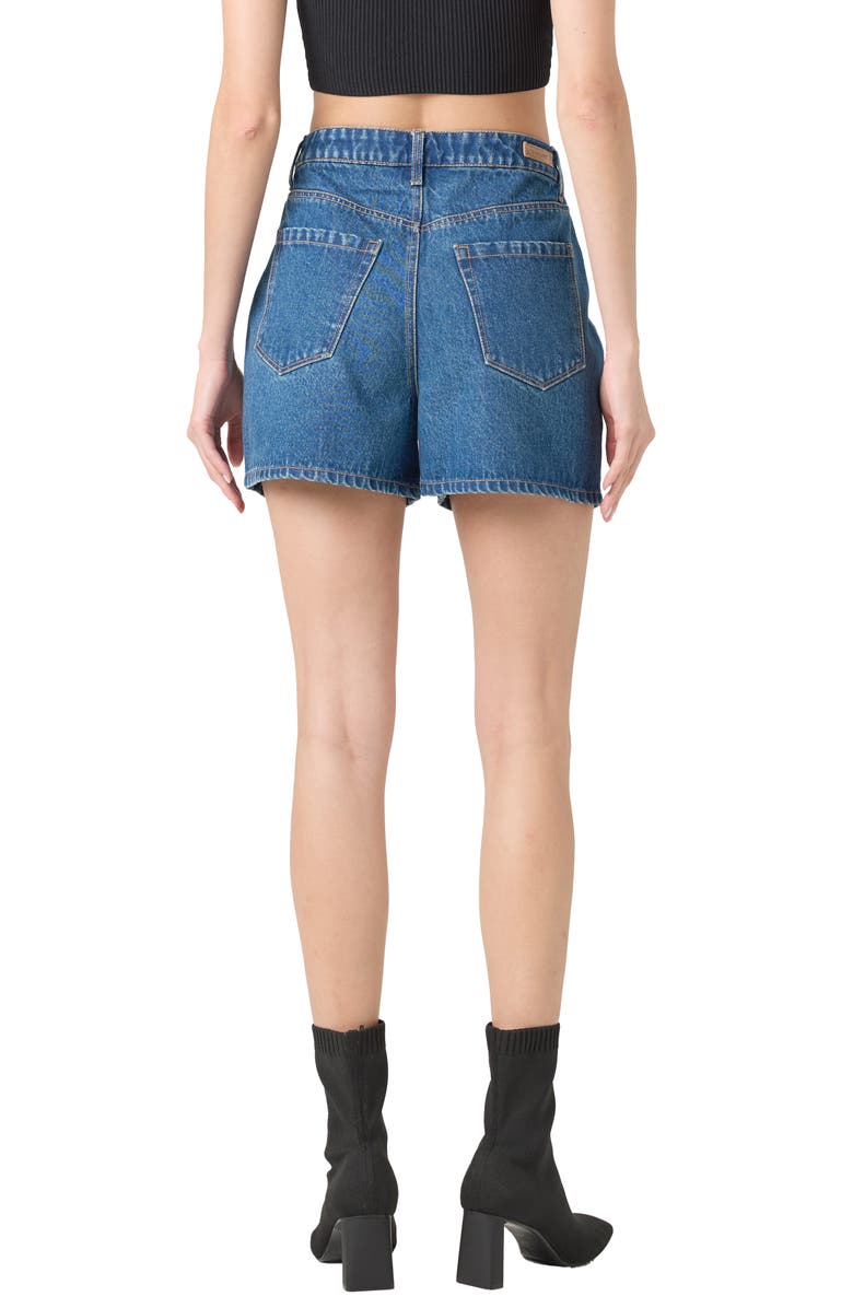 BLANKNYC Grommet High Waist Denim Shorts, Alternate, color, Silver Dreams