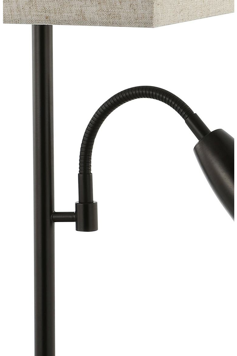 Austin 2-Light Farmhouse Industrial Iron LED Table Lamp with USB Charging Port and Adjustable Reading Light, Alternate, color, Oil Rubbed Bronze
