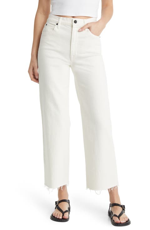 Grace High Waist Raw Hem Ankle Wide Leg Jeans