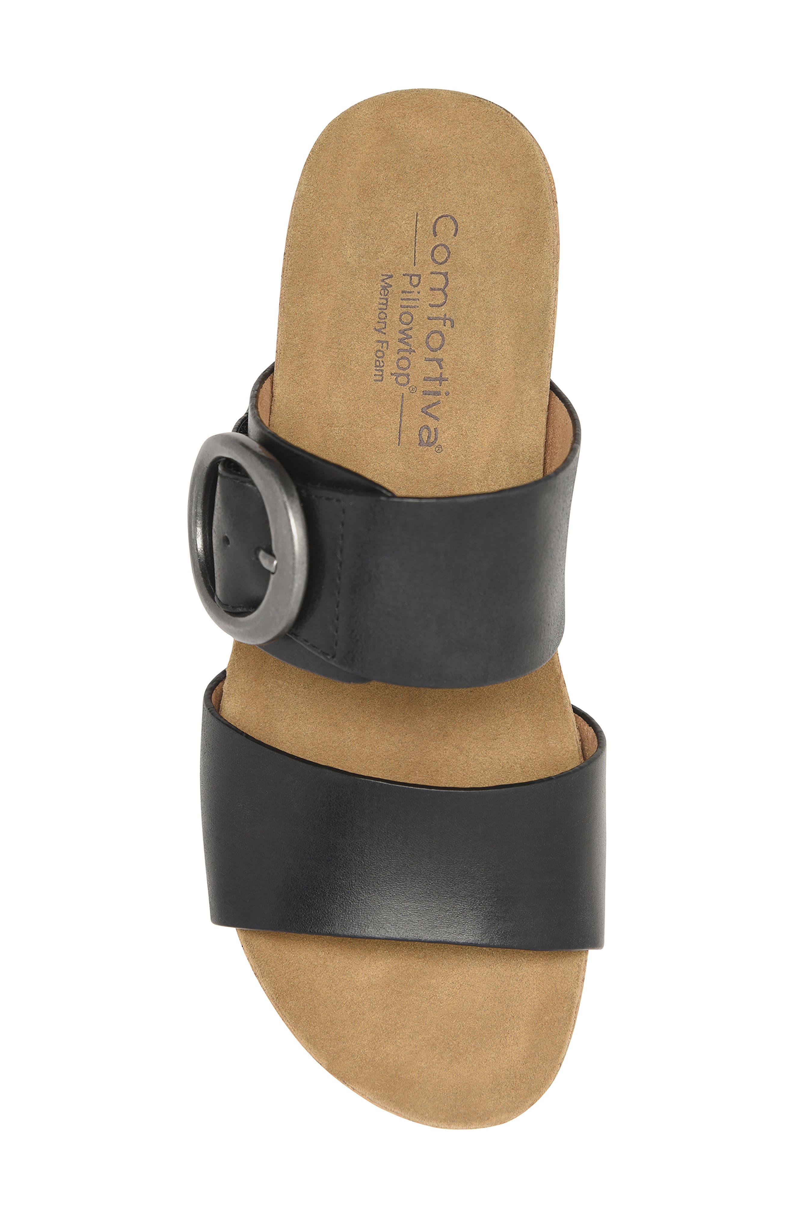 Comfortiva Elizabeth Platform Wedge Slide Sandal, Alternate, color, Black