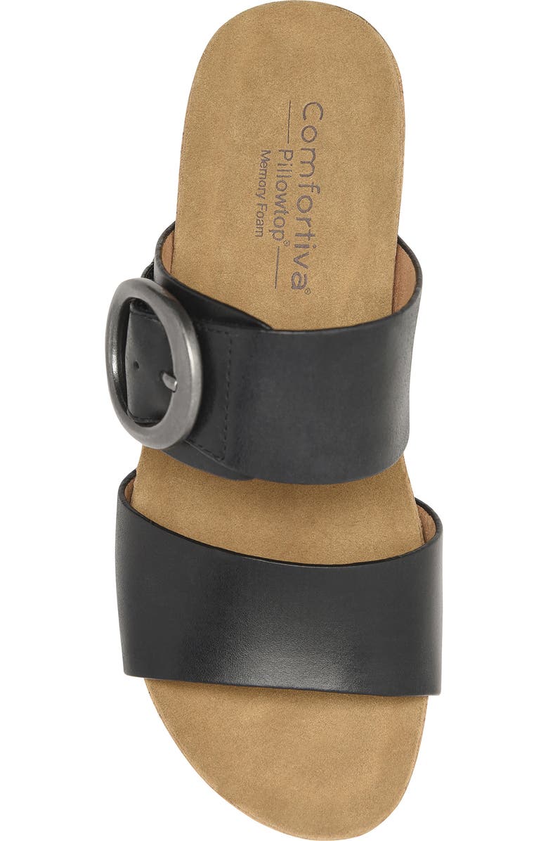 Comfortiva Elizabeth Platform Wedge Slide Sandal, Alternate, color, Black