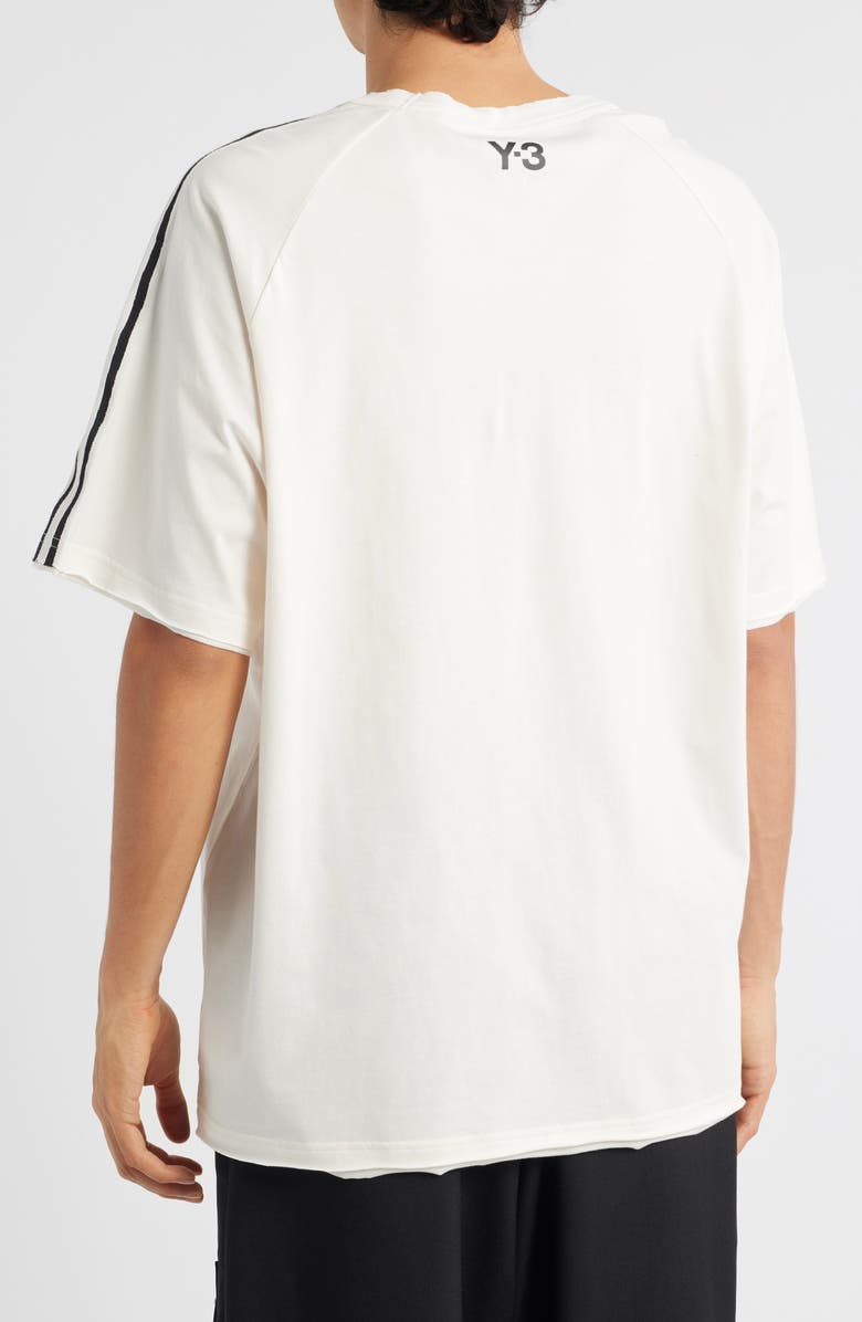 Y-3 Raw Edge 3-Stripes T-Shirt, Alternate, color, Beige