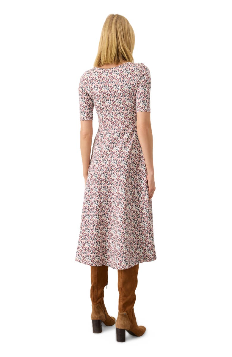 Pact Fit & Flare Signature Scoop Dress Made With Organic Cotton, Alternate, color, Paradise Petals Cream