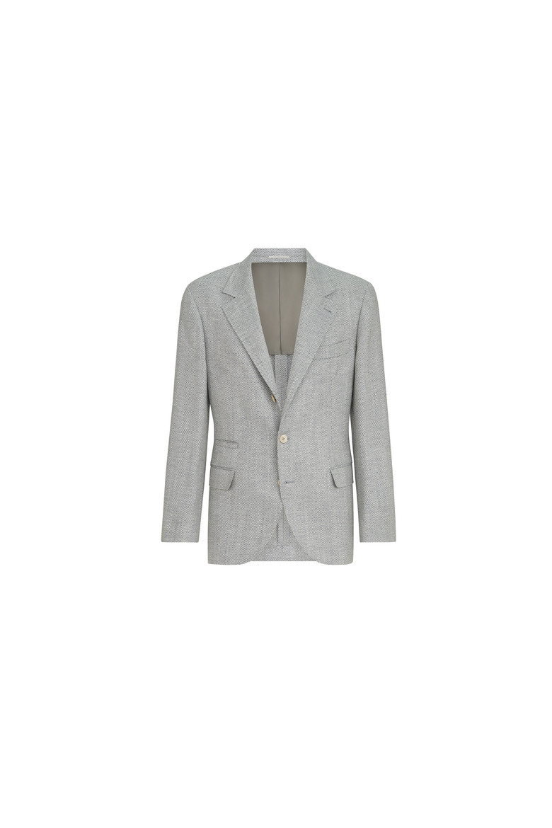 Wool, alpaca and silk chevron deconstructed blazer, Alternate, color, Cerulean