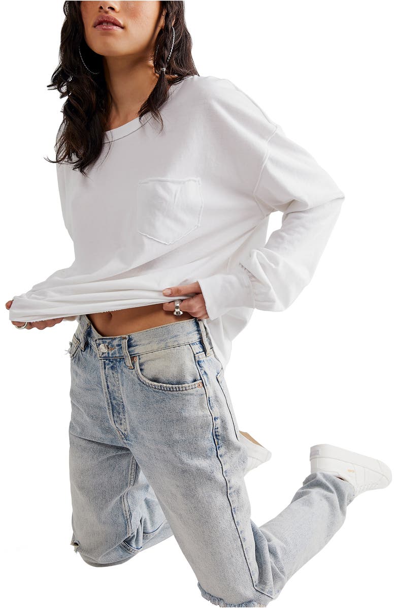 Free People Fade Into You Knit Top, Alternate, color, Ivory