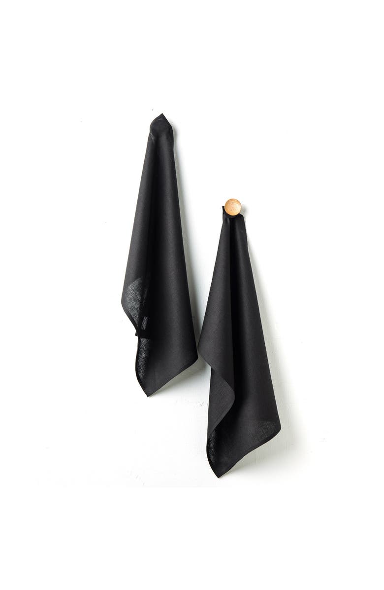 Solino Home Linen Kitchen Towels - Kitchen Linen, Main, color, Black