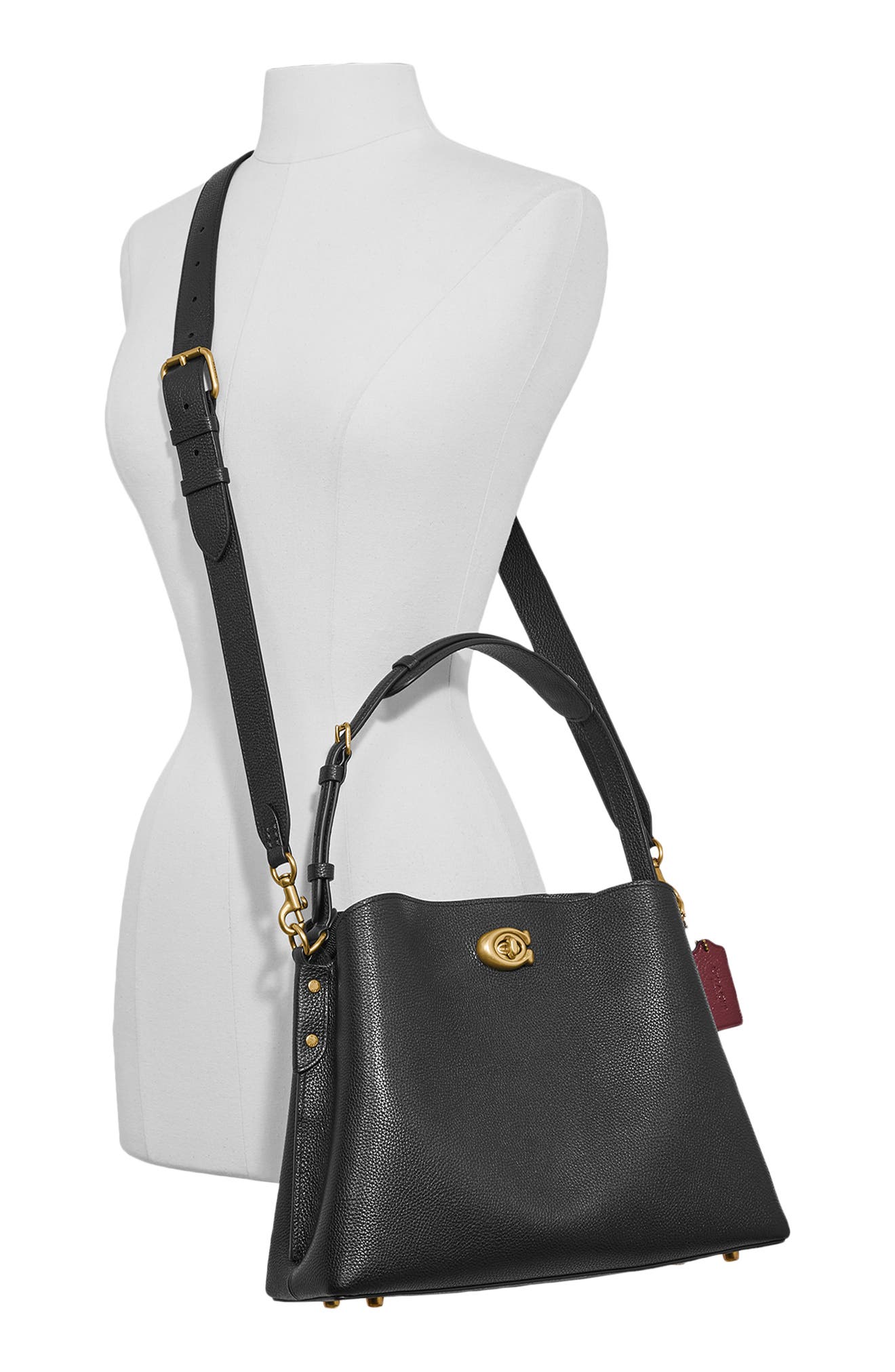 COACH Willow Pebble Leather Shoulder Bag, Alternate, color, 