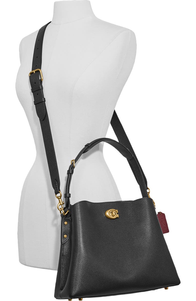 COACH Willow Pebble Leather Shoulder Bag, Alternate, color,