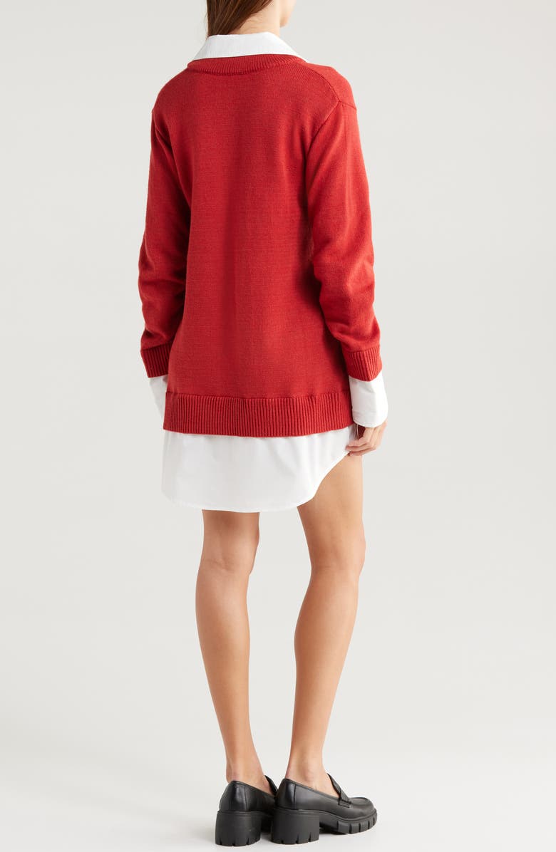 En Saison Colby Collar Long Sleeve Sweater Dress, Alternate, color,