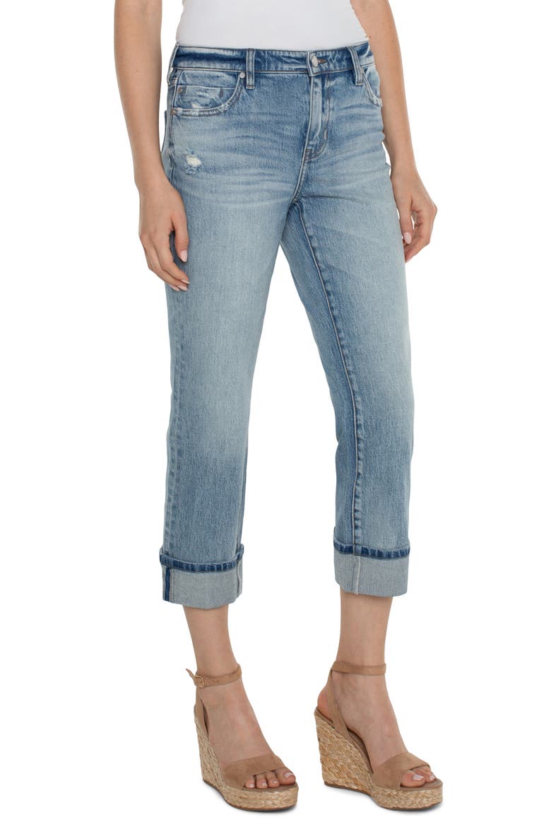 Marley Distressed Back Seam Girlfriend Jeans, Alternate, color, OLD COAST