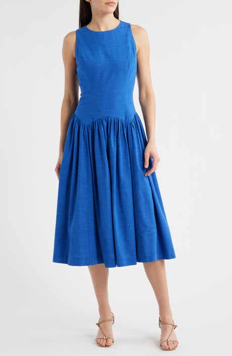 Mila Mae Sleeveless Linen Blend Midi Dress