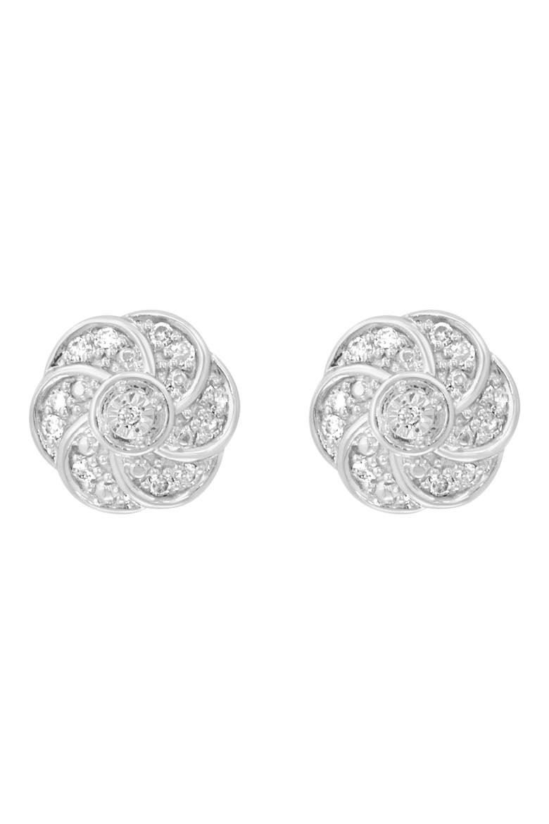 Diamond Earrings, Alternate, color, SILVER