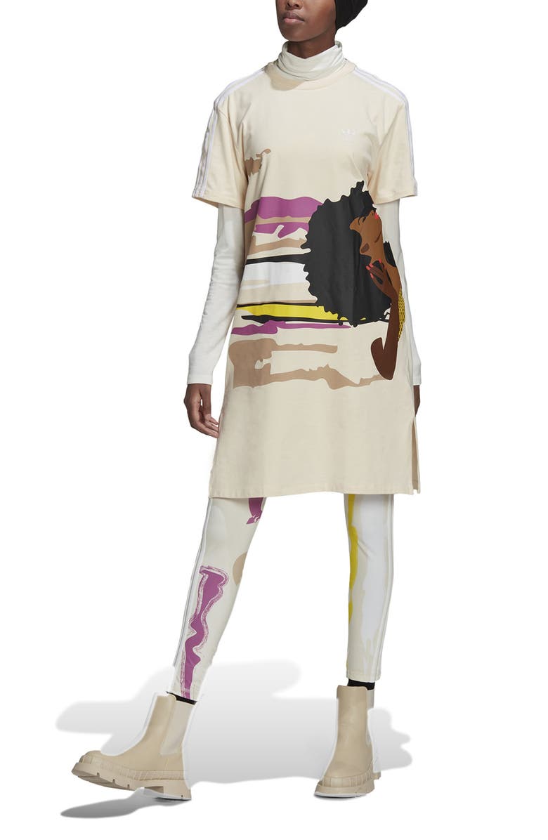 adidas Originals x Thebe Magugu Graphic Tee Dress, Alternate, color, 
