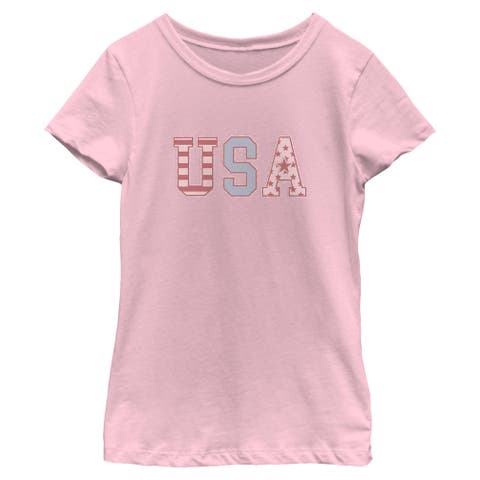 Girls' Usa Star Fill Classic Graphic Short Sleeve T-shirt