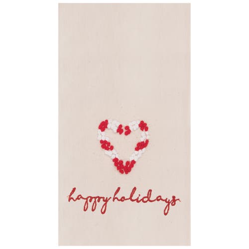 C & F Home C&f Home Candy Cane Holidays Embroidered Flour Sack Kitchen Towel In Pink
