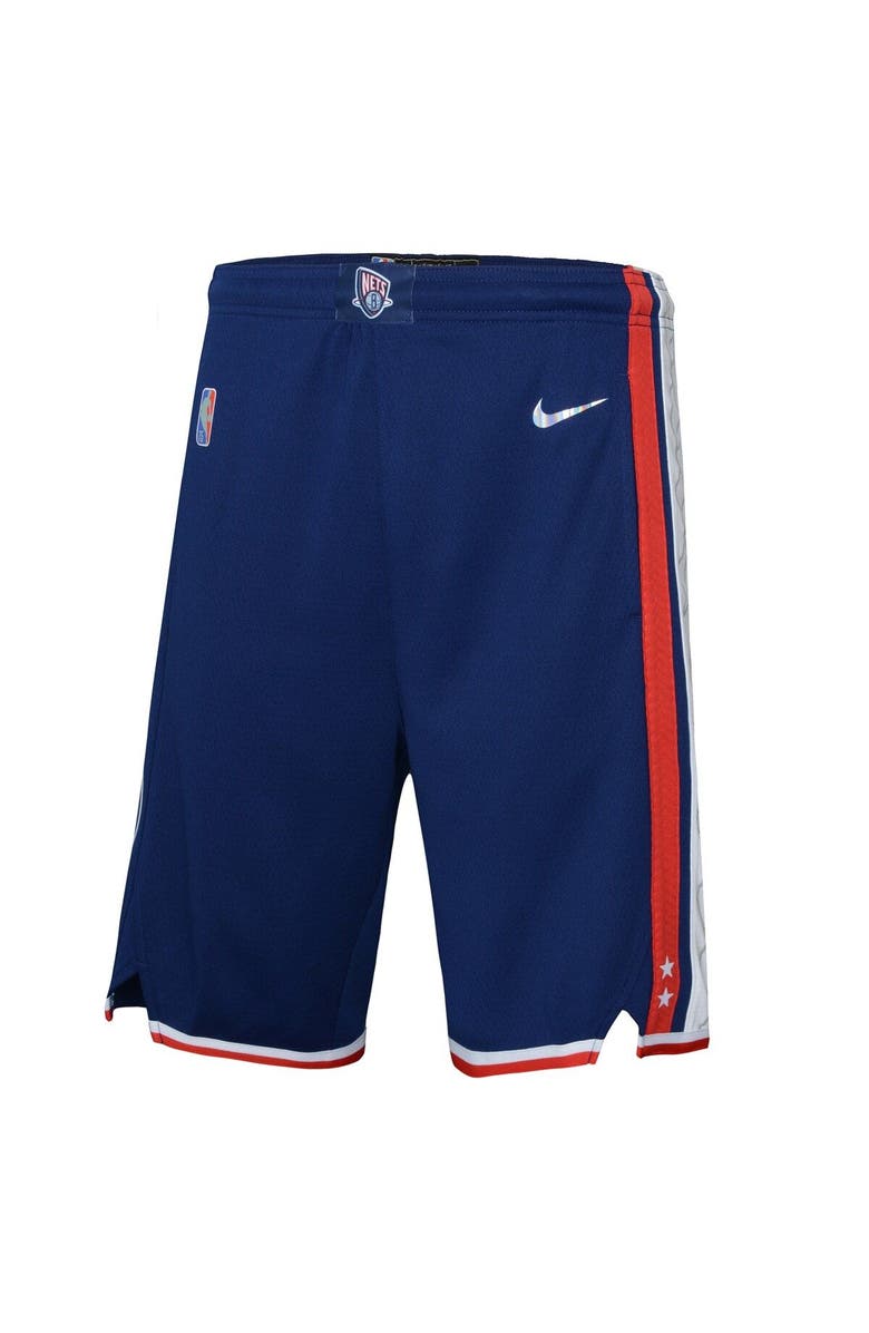 Nike Youth Nike Navy Brooklyn Nets 2021/22 City Edition Courtside Swingman Shorts, Alternate, color, 