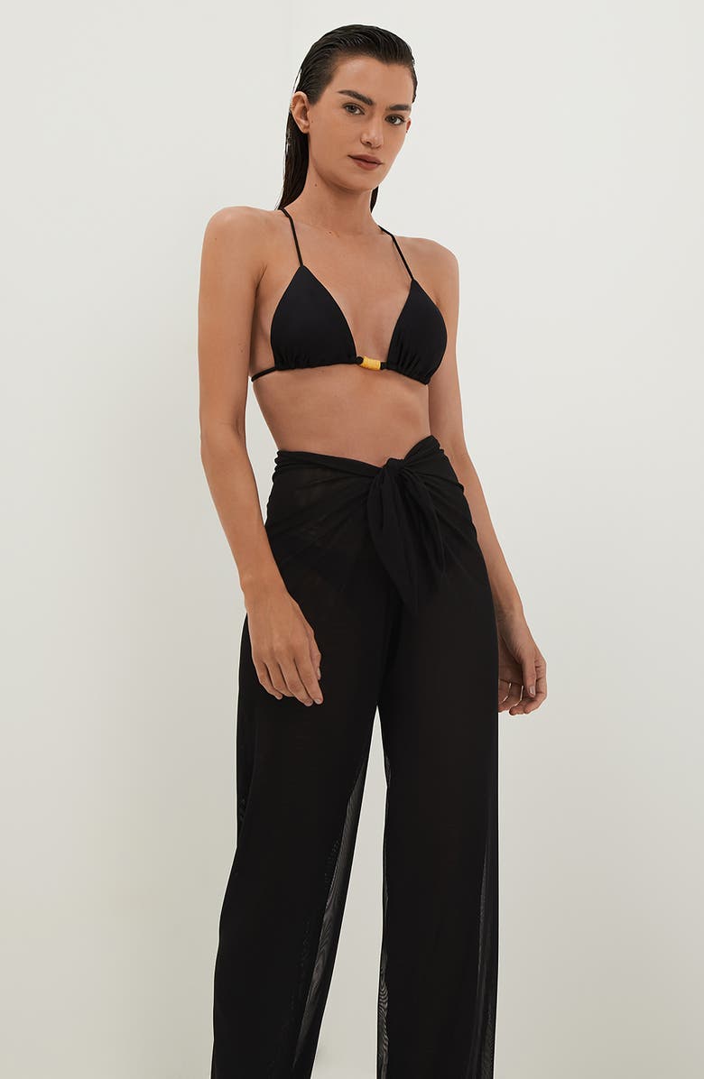 ViX Paula Hermanny Cover-Up Pareo Pants, Alternate, color, Black