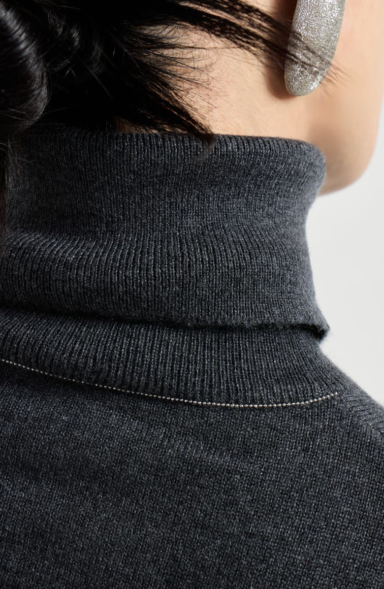 Brunello Cucinelli Cashmere sweater with monili, Alternate, color, Anthracite