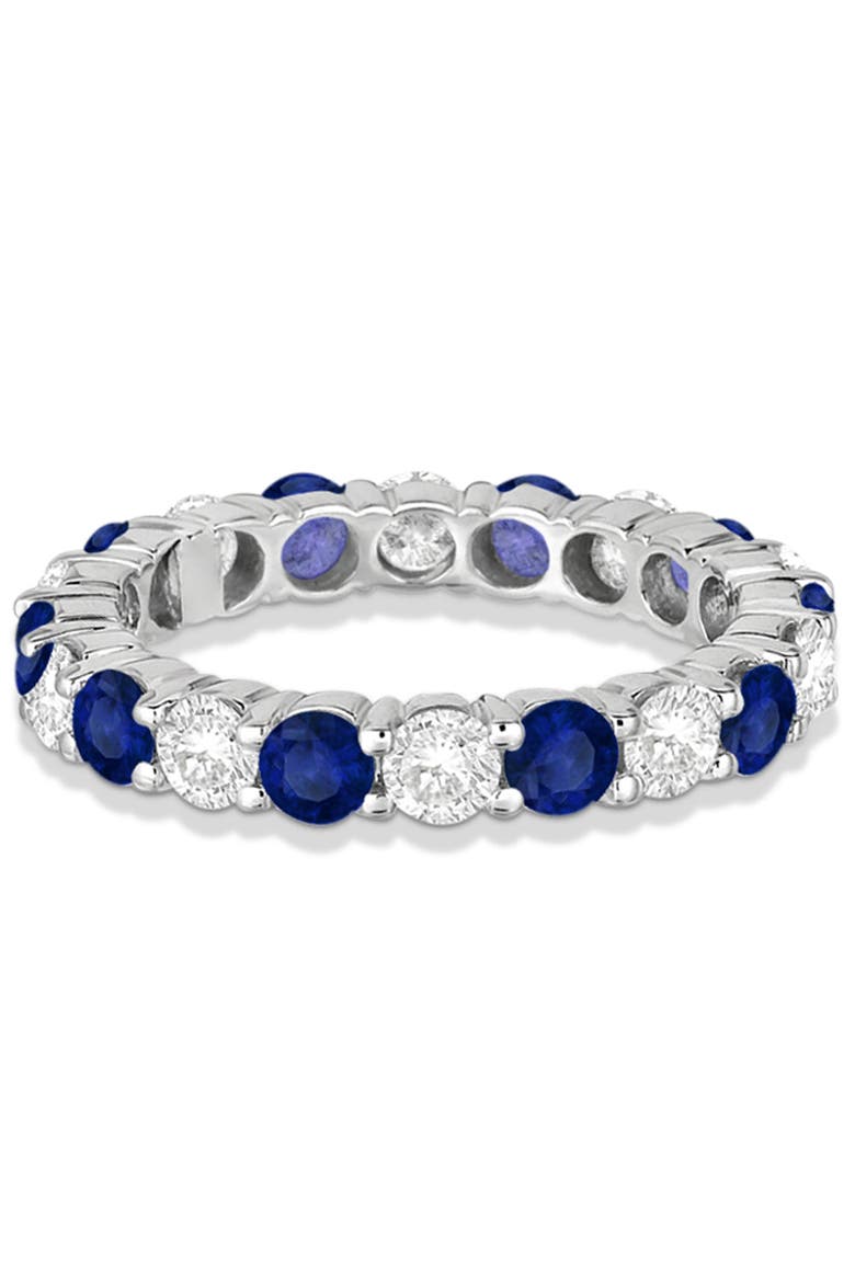 Eternity Diamond & Gemstone Anniversary Band 14K 3.50ct, Alternate, color, Sapphire/White Gold