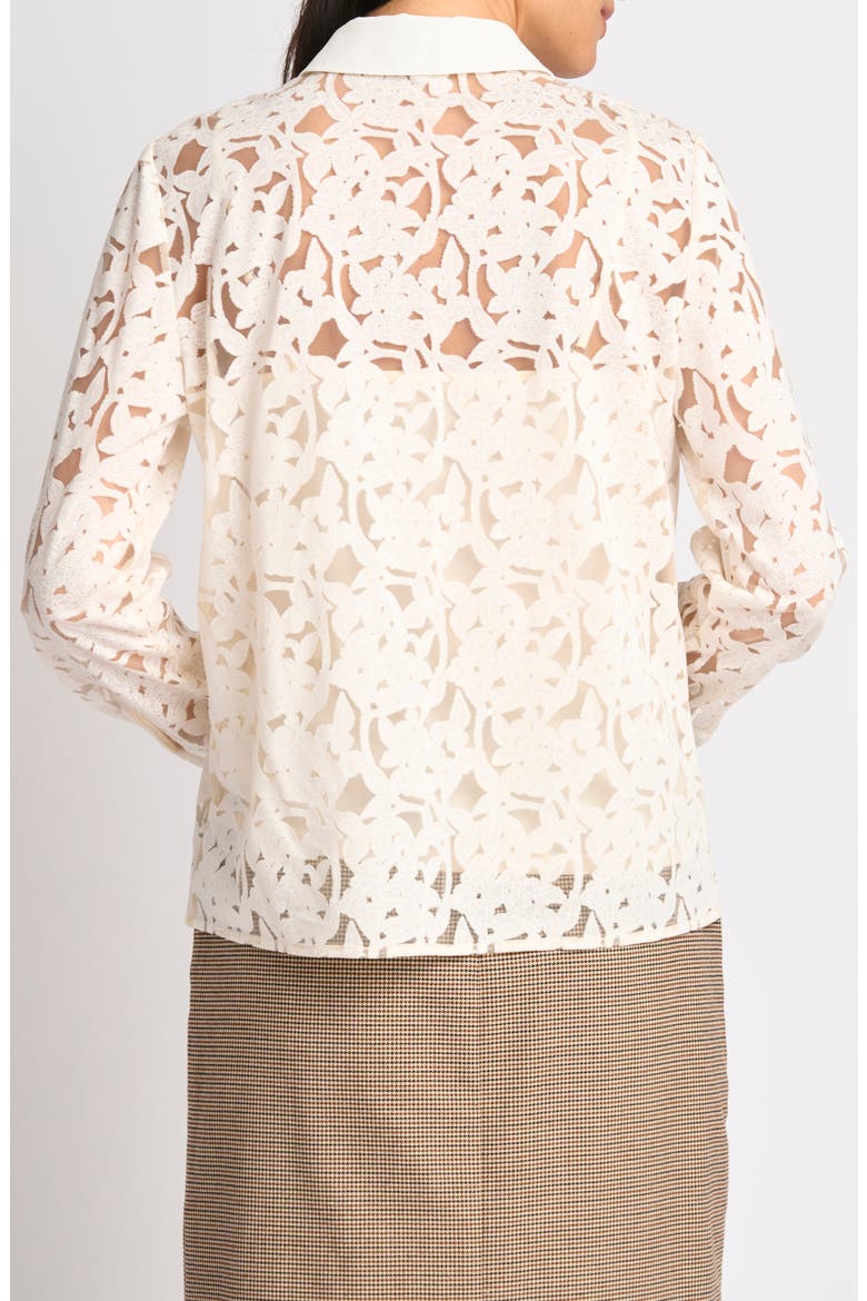 Floral Lace Hidden Placket Shirt, Alternate, color, NEW IVORY