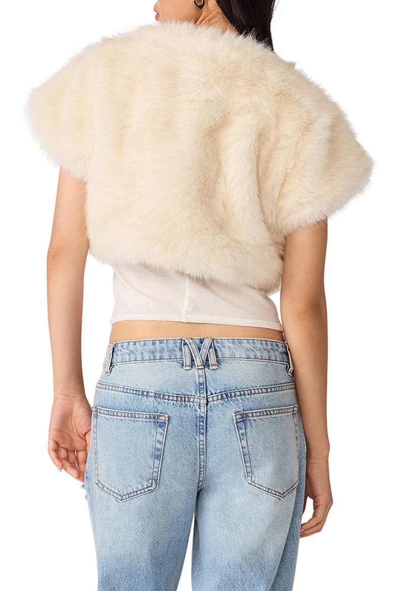 Jalen Faux Fur Bolero, Alternate, color, CREAM
