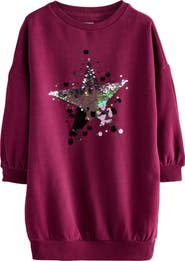 NEXT Kids' Sequin Star Sweatshirt Dress