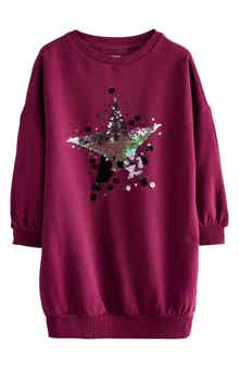 NEXT Kids' Sequin Star Sweatshirt Dress