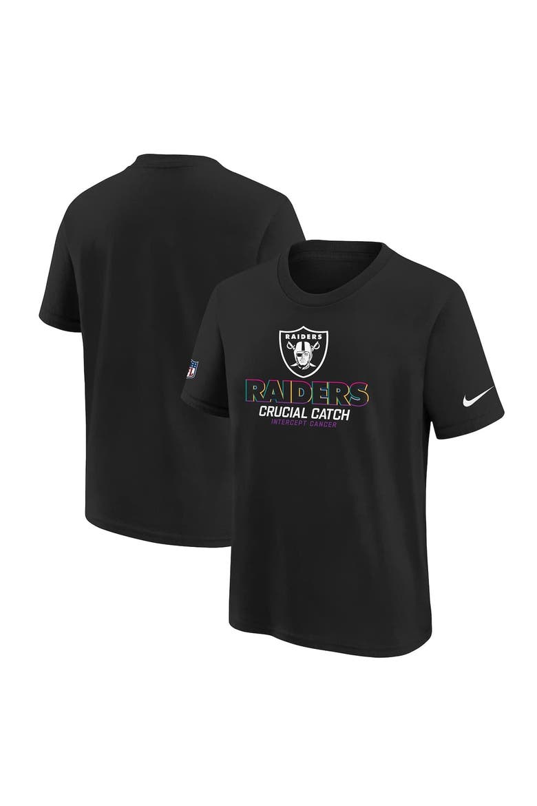 Youth Nike  Black Las Vegas Raiders 2024 NFL Crucial Catch T-Shirt, Main, color, Black