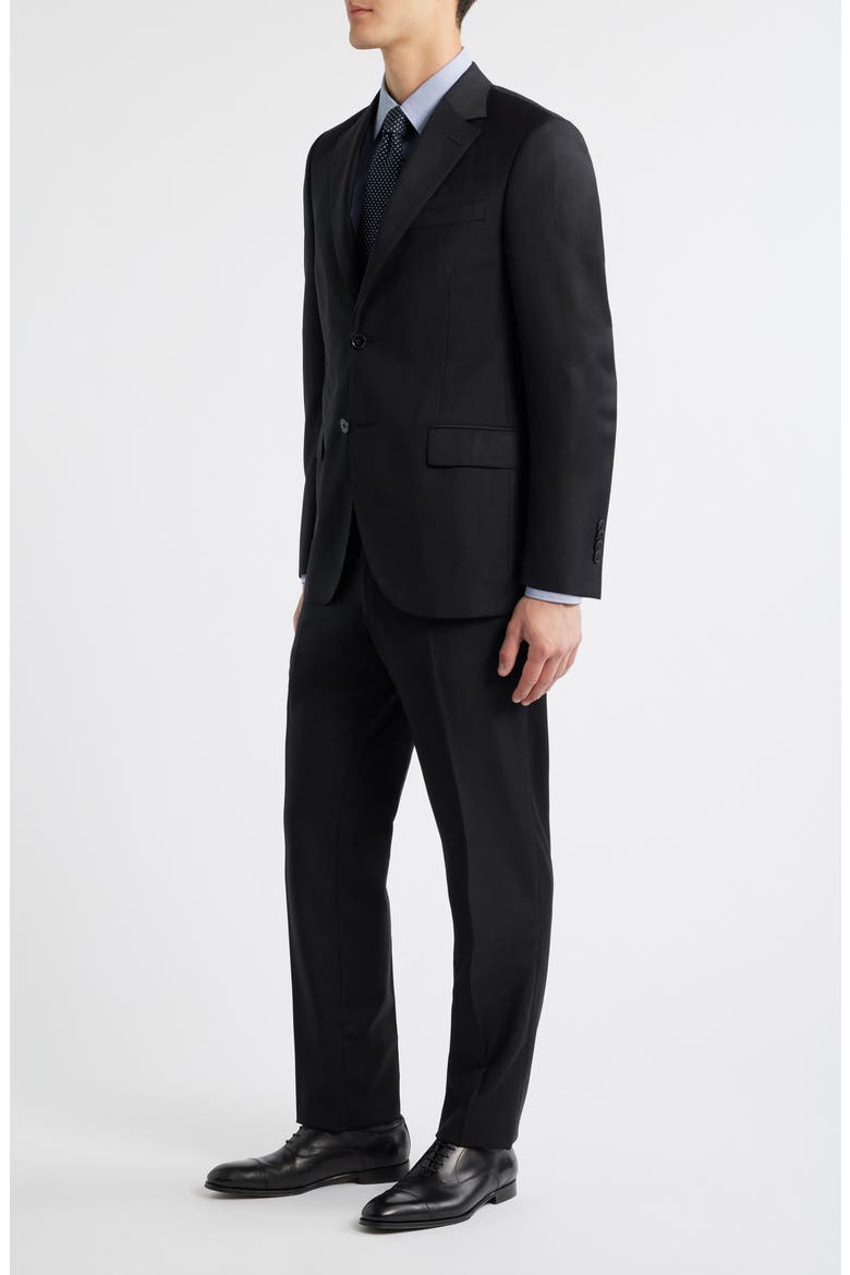 Flynn Cklassic Fit Solid Wool Suit, Alternate, color, BLACK