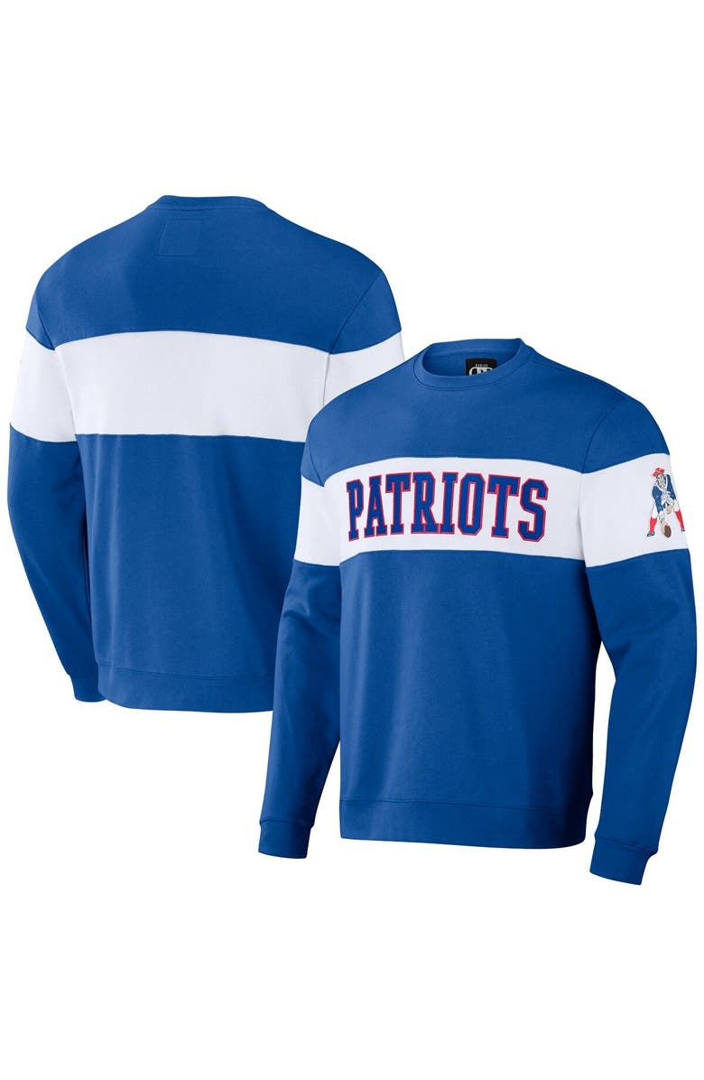 NFL X DARIUS RUCKER Men's NFL x Darius Rucker Collection by Fanatics Royal New England Patriots Team Color & White Pullover Sweatshirt, Main, color,