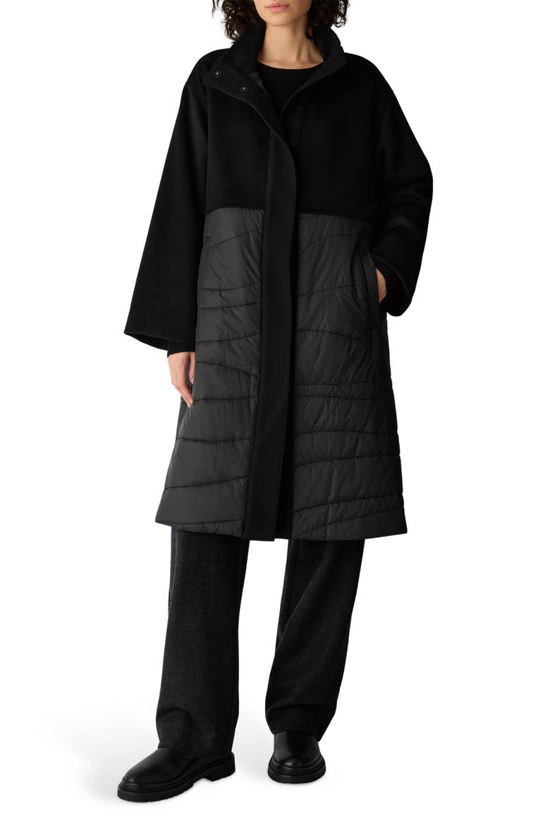Stand Collar Coat, Main, color, BLACK