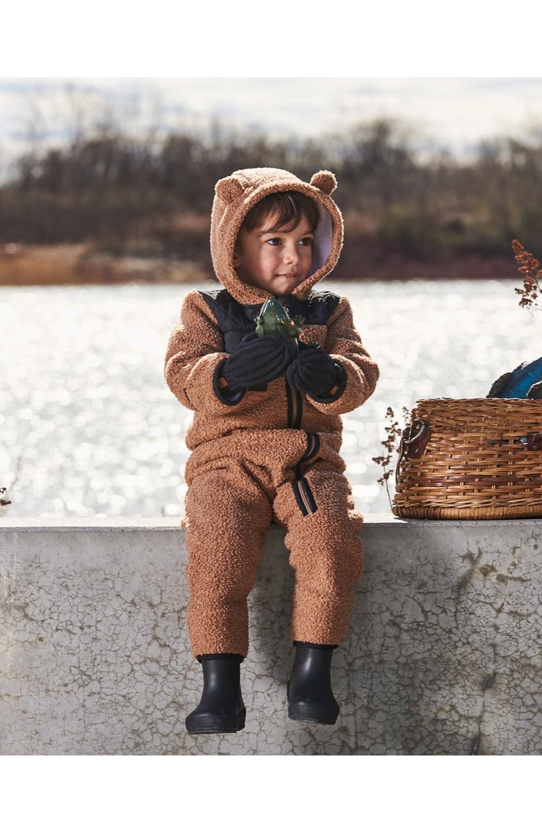 Deux par Deux Baby Unisex Baby One-Piece Mid-Season Outerwear Tan And Black, Alternate, color, 